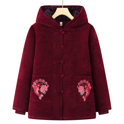 奶奶冬季大码棉服中老年妈妈女装