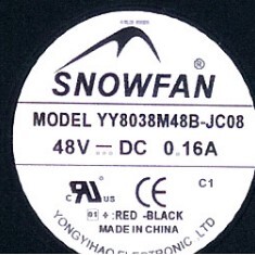 SNOWFAN 48V风扇 YY8038M48B-JC08 8cm变频器散热风扇 80*80*38mm