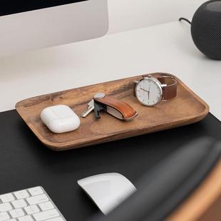 日式实木进门钥匙托盘桌面玄关收纳盒首饰木制放门口茶杂物置物盒