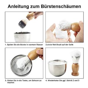 男士剃须皂碗刷刮胡刀手动刮刀修面全套工具刷子手动清洁刷套装