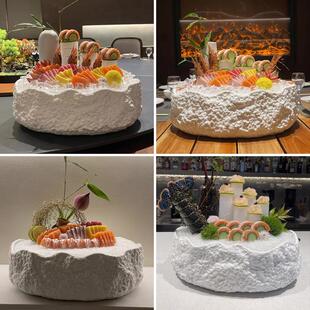 高端刺身盘冰盘海鲜资造盘帝王蟹盘子三文鱼专用盘意境菜摆盘餐具