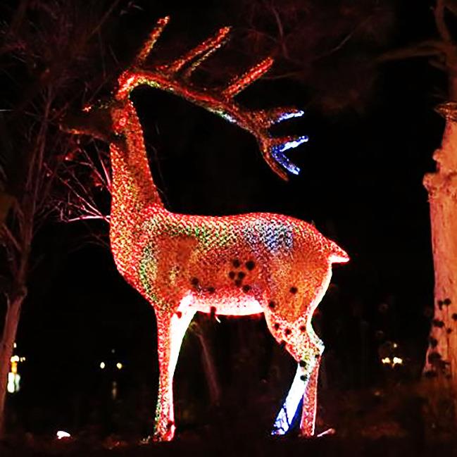 时尚发光城市景观照明公园石雕景区雕塑动物造形装饰金钱鹿