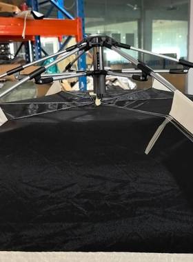 全NQD铝支黑胶单层潮六角帐篷天架幕一体防晒速开露营垫（送防）