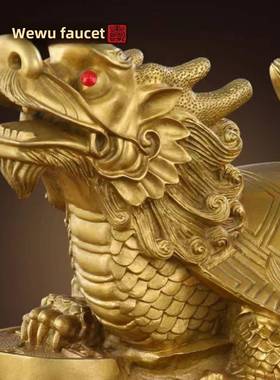 纯铜龙玄龟摆件黄铜八头卦SBB金钱龟母子龟龙龟武家办居公室