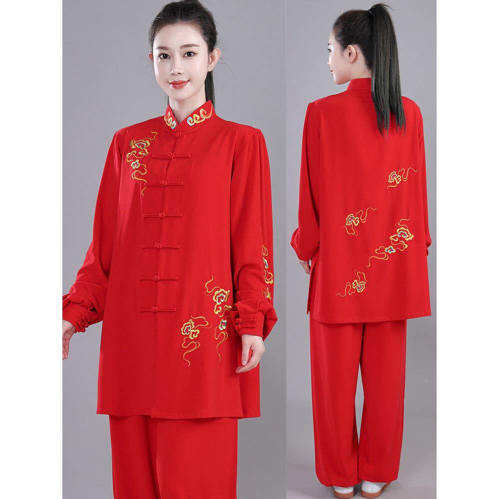 秋祥云绣花女子太极服新型AZQ长绣花中武术表演比赛服春太极习练
