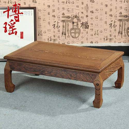 KJ006实木几小茶几鸡翅木飘棋窗桌式红木榻榻米中茶炕桌炕几矮桌