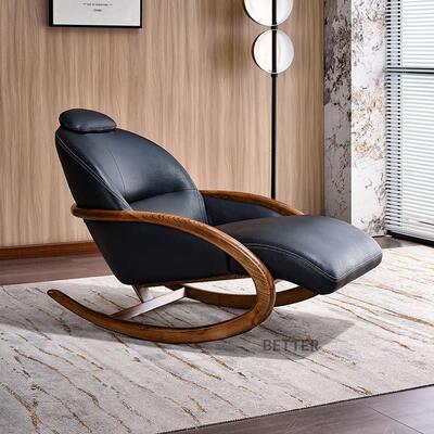 新中式实摇摇木椅客厅设计师款休闲 椅阳台发单人2979沙躺椅懒人