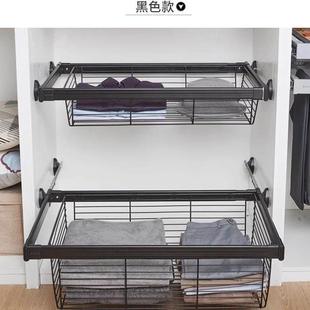 抽衣帽间收纳衣内置金 架伸缩家衣橱推066拉用裤 柜拉篮抽五屉式 裤