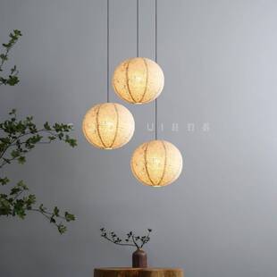 宋氏美学云纸球吊灯圆中古风AGU宣纸灯龙禅意茶室卧室饭客厅民宿