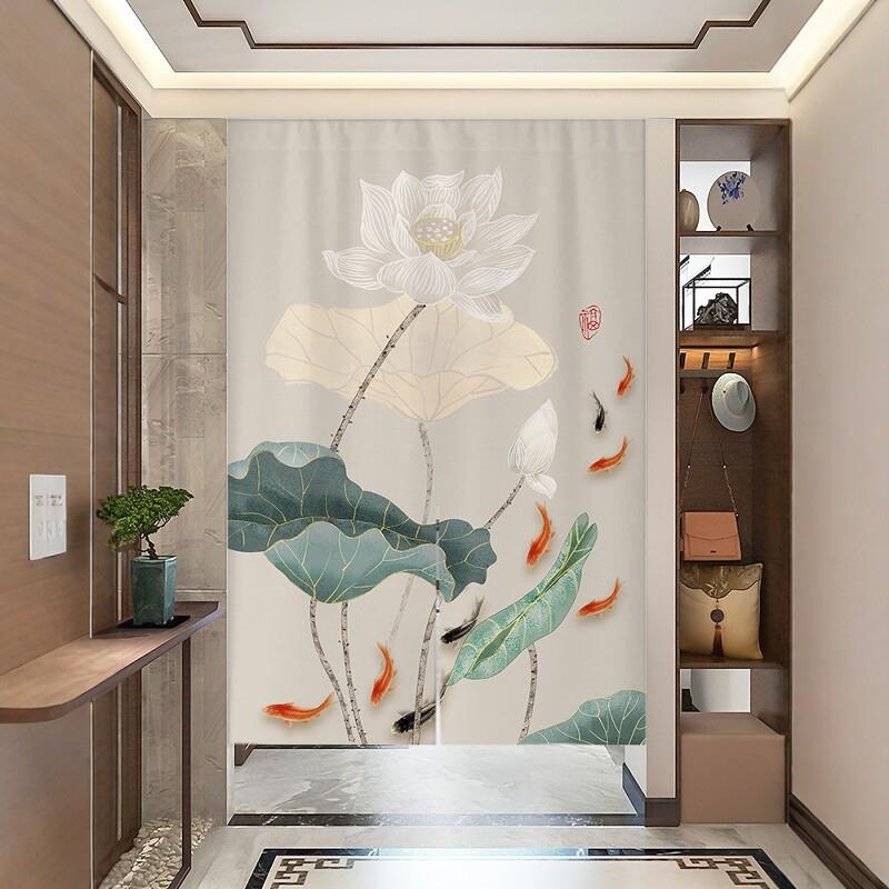 家荷花门帘卧ZOF室卫生间门门化解挂帘门厨窗居到房浴室隔断半帘