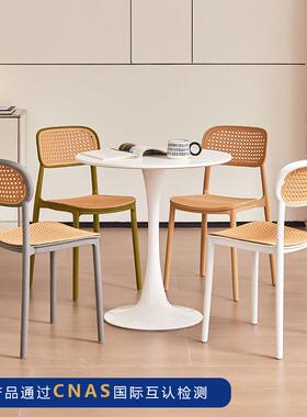 料塑品客-162藤椅阳台背靠椅中式休闲椅中古餐椅家用藤户外庭院堆