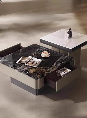 轻奢微石咖啡啡桌意大利极简计主12745义小公寓客厅家晶居设师高