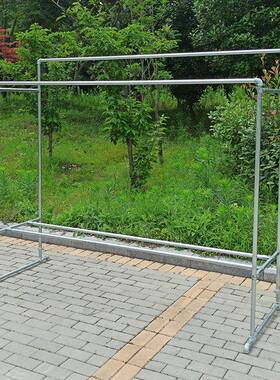 2毫米ZXJ-0068厚用度镀锌钢管晒晾衣架落地户外室外杆双水管被子