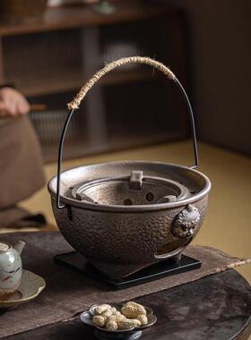 茶炉煮围茶粗陶复古明火炭火煮茶炉中式具烧烤炉多功家能用RJR酒