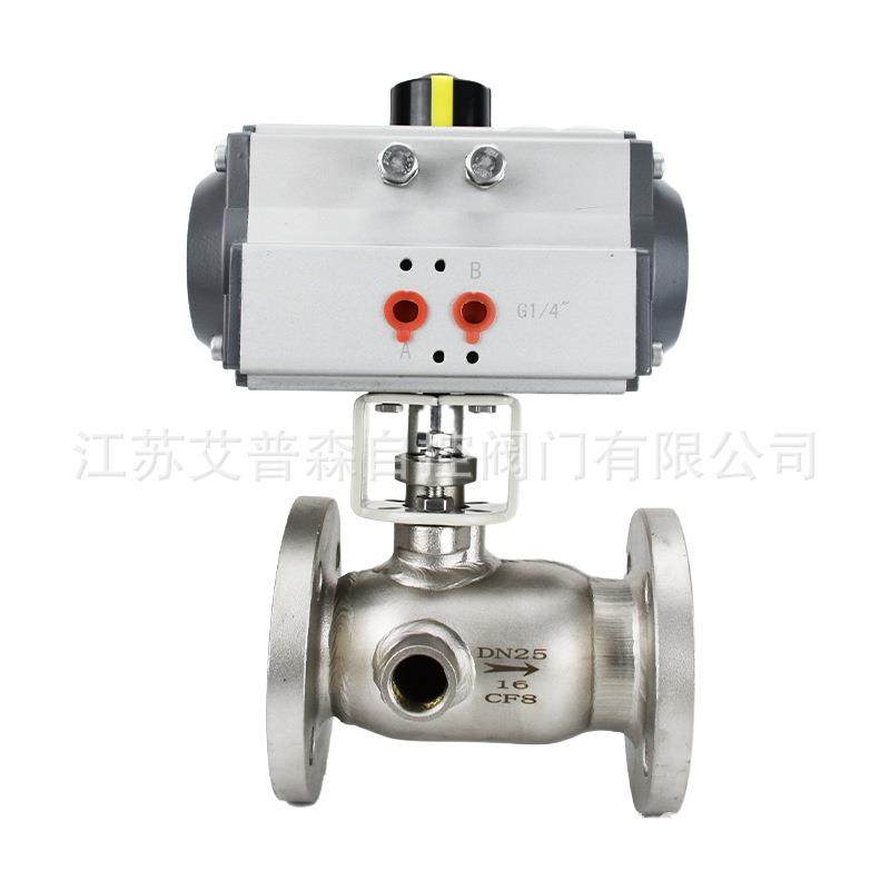 气动保温法兰球阀BQ41F-16P气动不锈钢一体式保温法兰球阀