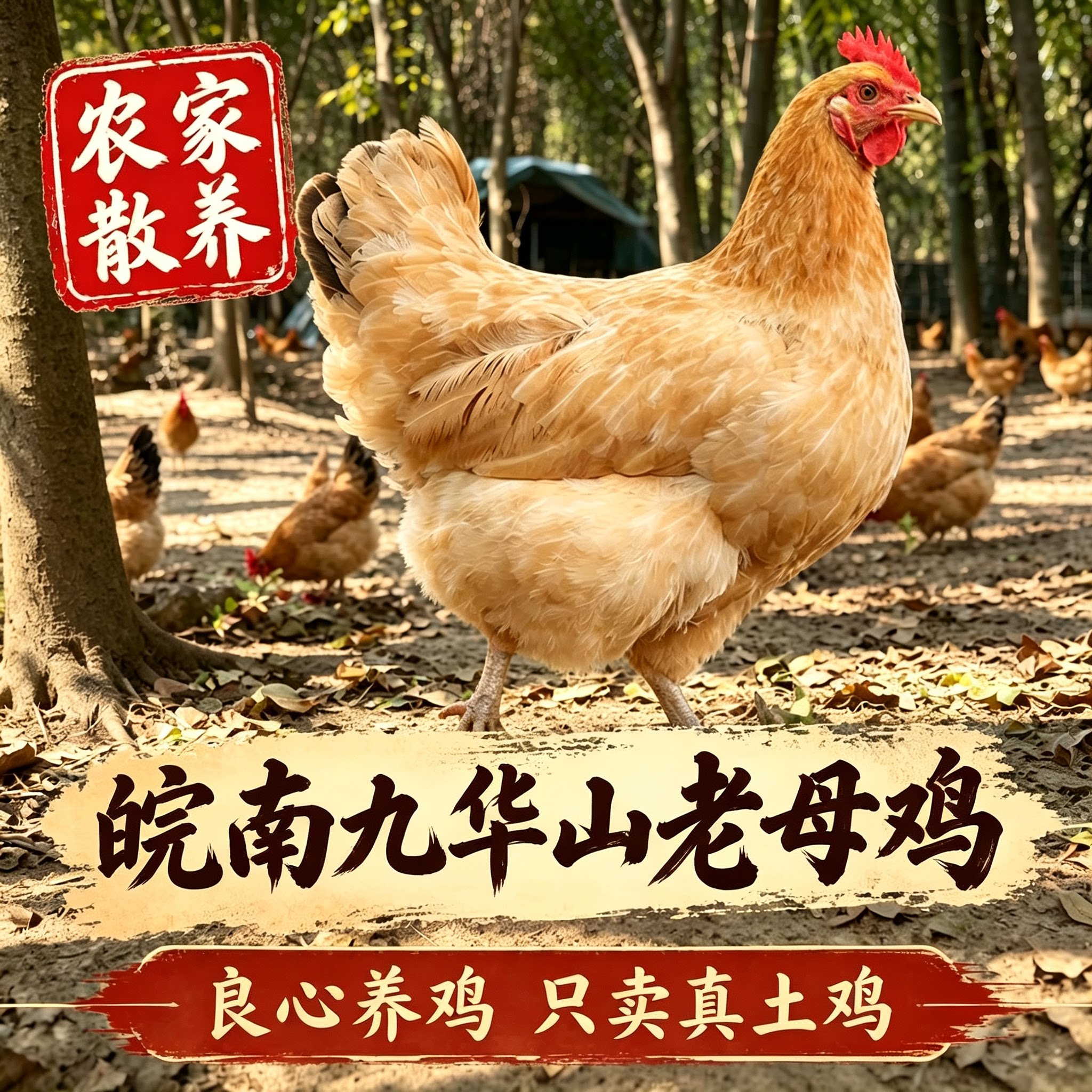 土鸡老母鸡2只农家散养2年九华山