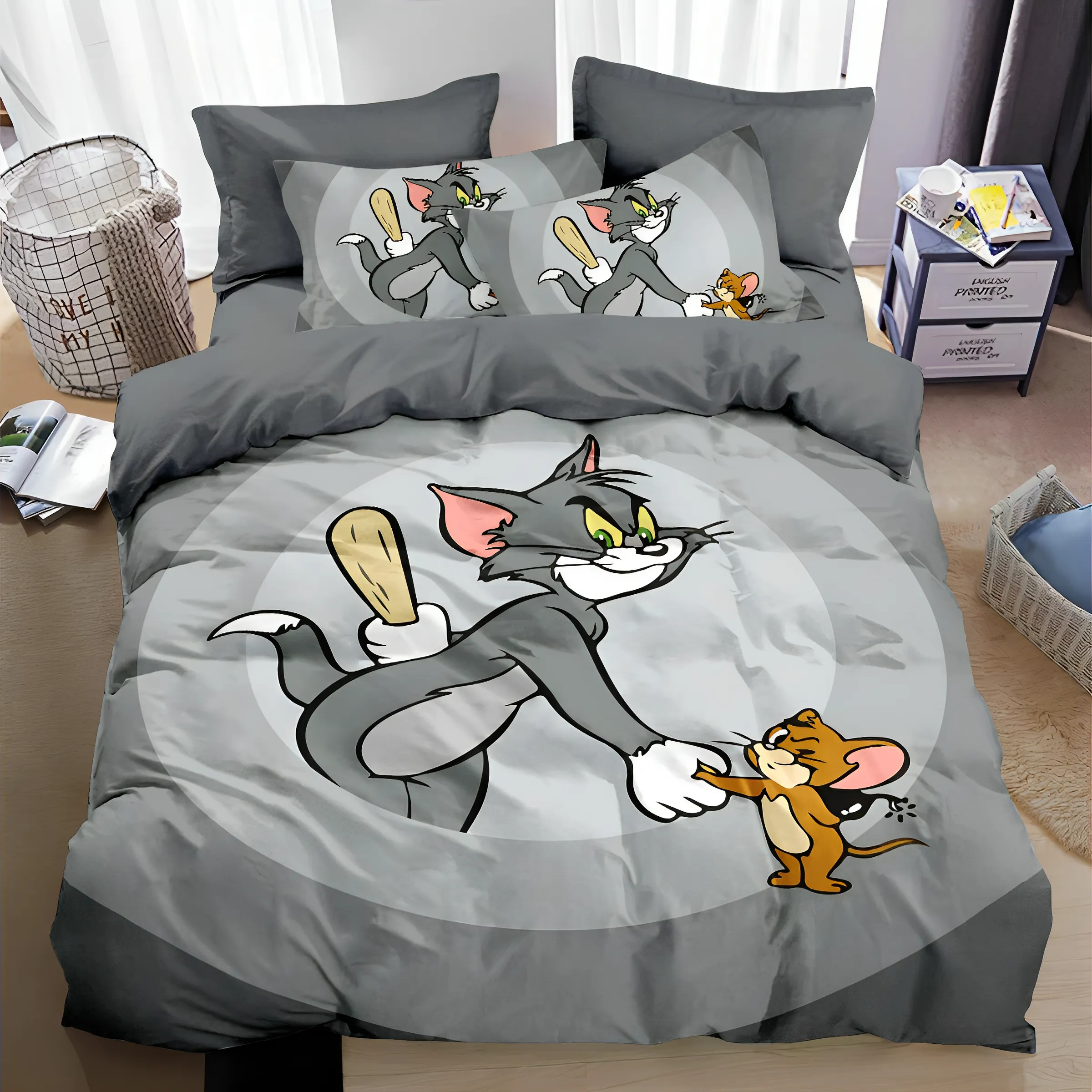 猫和老鼠纯棉四件套 儿童学生宿舍床单被套全棉四季通用床上用品