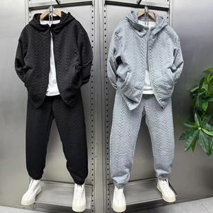 两件套 秋冬H针织连帽卫衣卫T裤 源磊好物甄选振炳商贸店男士 套y装