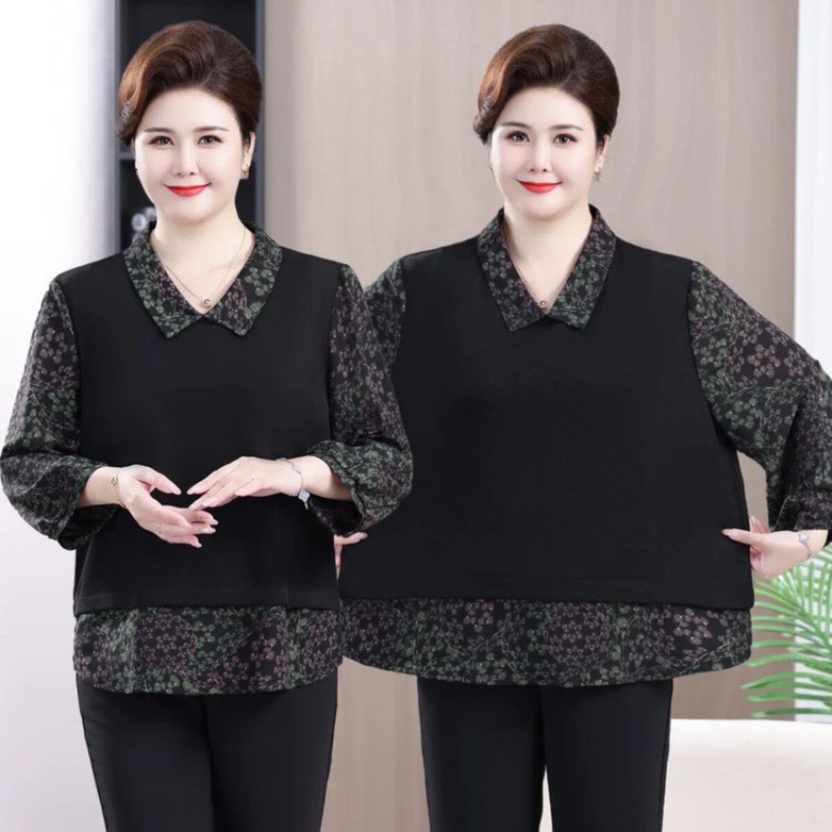 2绣阁精品店女装精致妈妈装减龄时尚宽松显瘦洋气短袖小衫秋季新