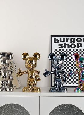 网红轻奢迎宾米奇摆件家居饰品入户玄关客厅酒柜存钱罐装饰品北欧