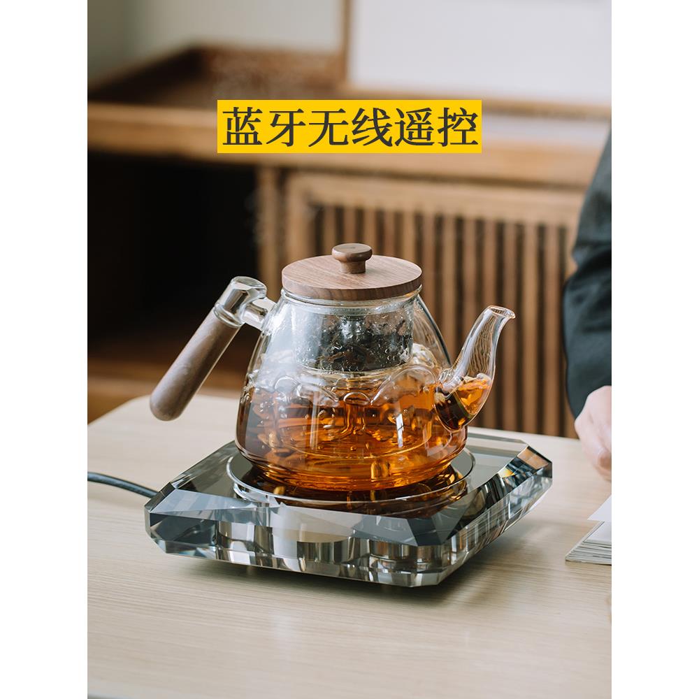 水晶煮茶器煮茶炉电陶炉静音套装玻璃耐高温家用烧水壶泡茶礼盒装