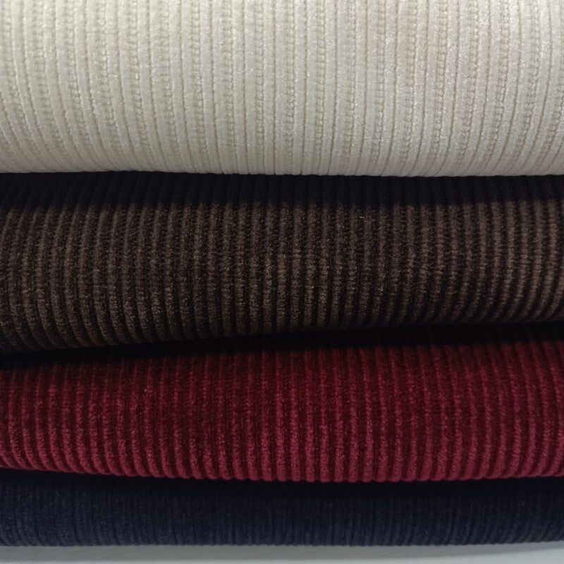 雪尼尔加绒中细条绒布料保暖秋冬弾力面料