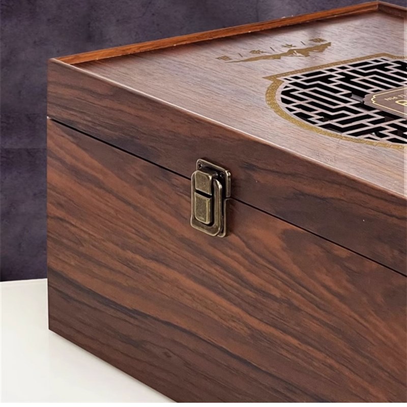 复古鱼胶花胶木盒礼盒高档存储罐专用木盒半斤装鱼胶密封罐子空盒