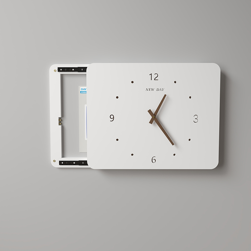 挂钟挂画电闸配电箱遮挡时钟免打孔遮丑电表箱装饰画带钟表