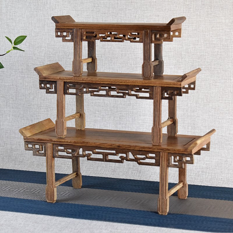 古风摄影道具摆件茶桌小供桌子条案琴桌实木质中式复古拍摄装饰品
