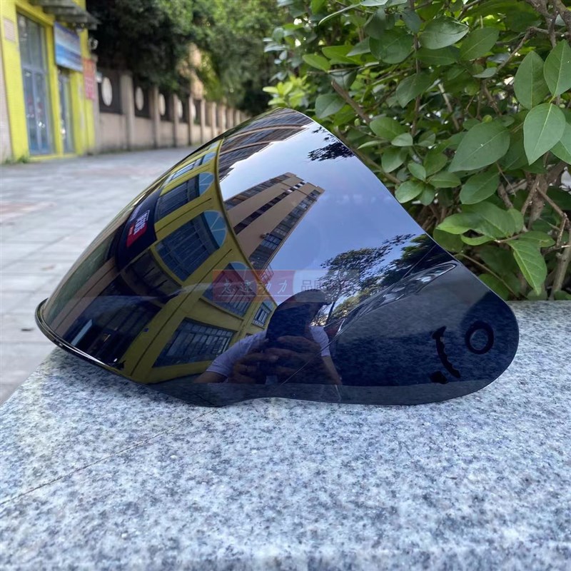 适用于LS2半盔配件OF608电镀镜片 深茶黑片极光红镜片日夜两用