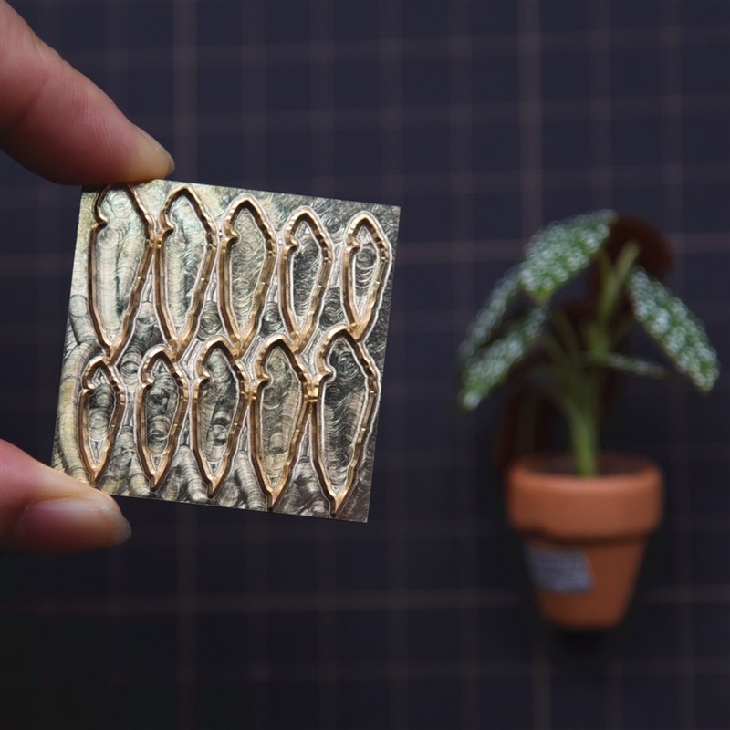 diy微缩绿植秋海棠 树脂黏土叶纹理叶脉铜板压模翻糖叶子铜制模具