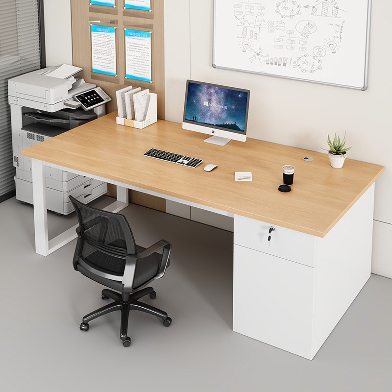 办公桌电脑桌台式带抽屉办公室桌椅组合员工位书桌单人简易工作台