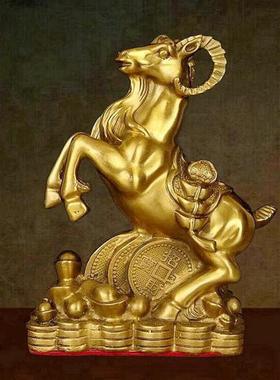 全铜招财羊金钱羊摆件家居客厅装饰办公室工艺品新居礼品中式送礼