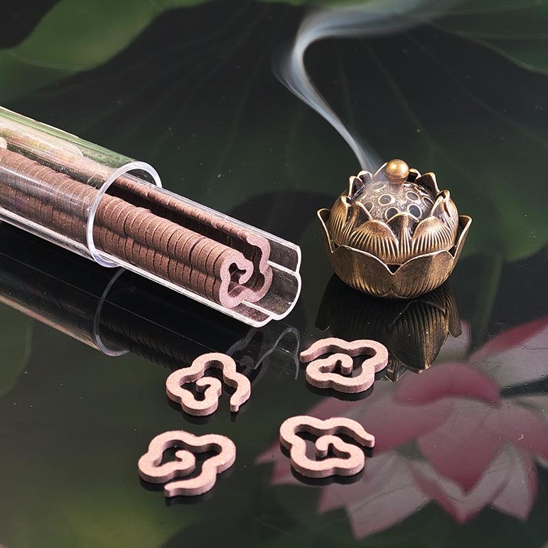 复古莲花炉鹅梨帐中香香薰片小祥云香家用无粘粉盘香沉香合香熏香