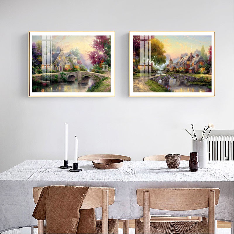 卧室装饰画田园风格风景挂画客厅沙发背景墙壁画餐厅饭厅走廊过道