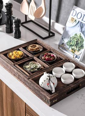 新中式复古茶盘茶具组合套装厨房橱柜装饰品摆件样板房间软装搭配