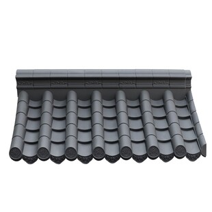 带脊单面瓦墙头盖顶一体仿古树脂单边院墙压顶塑料中式围墙瓦