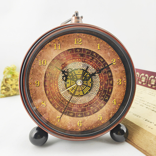 子午流注钟表古铜小台面闹钟十二时辰小时中医养生经络指针电子