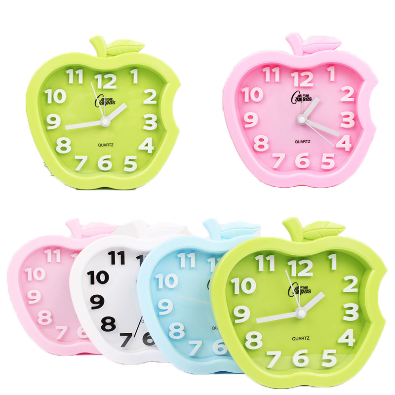 康巴丝静音闹钟儿童学生卡通爱创意小闹钟表电子座钟台桌钟