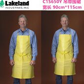 雷克兰防化围裙防飞溅服C1S650Y吊带围裙90 115cm防水耐油围裙