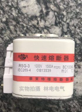 华东特种 快速熔断器 RSG-3 1000V 1500A BC100KA IEC269-4 现货