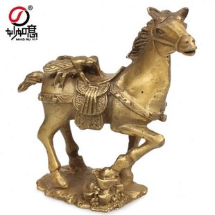 妙如意 黄铜马上赢生肖马摆件 适合炒股招好运家居装饰品