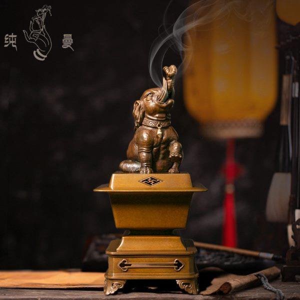 庆松堂苏工铜炉名家胡庆松制吉象熏炉紫铜复古禅意摆件收藏熏香炉,家居饰品,香薰炉,淘宝优惠券,粉丝福利购,淘宝优惠卷