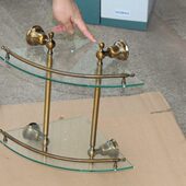 利事达加厚玻璃角架三角架 浴室置物架卫生间转角架单层