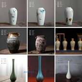 刺身干冰瓶海鲜姿造装 饰 饰陶瓷花瓶料理配件三文鱼摆件干冰盅装