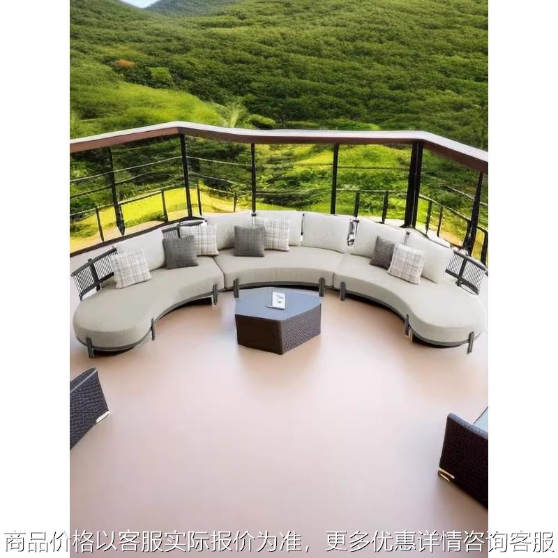 户外休闲编藤沙发市政园林景观庭院露台花园阳台藤椅沙发茶几组合