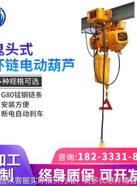 厂家环链电动葫芦1T2T3T5t起重吊车鬼头式挂钩链条电动葫芦