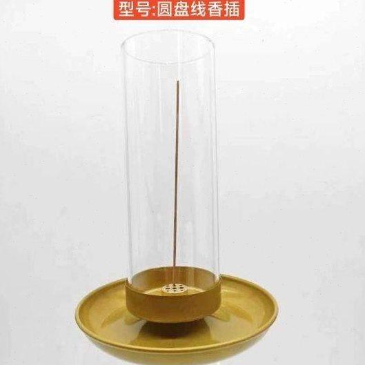创意线香香座家用香炉室内檀香薰炉禅意摆件 玻璃防风罩圆盘香插,家居饰品,香薰炉,淘宝优惠券,粉丝福利购,淘宝优惠卷