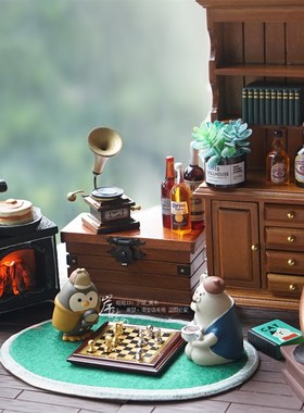 微缩国际象c棋模型迷你箱子欧式家具12分娃娃屋装饰场景搭配小摆