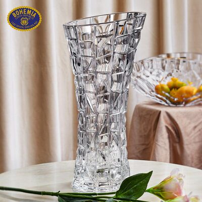 捷克进口BOHEMIA水晶玻璃透明客厅摆件居家落地创意欧式插花花瓶